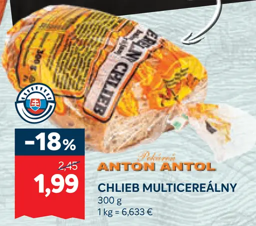 Pekáreň Anton Antol Chlieb multicereálny