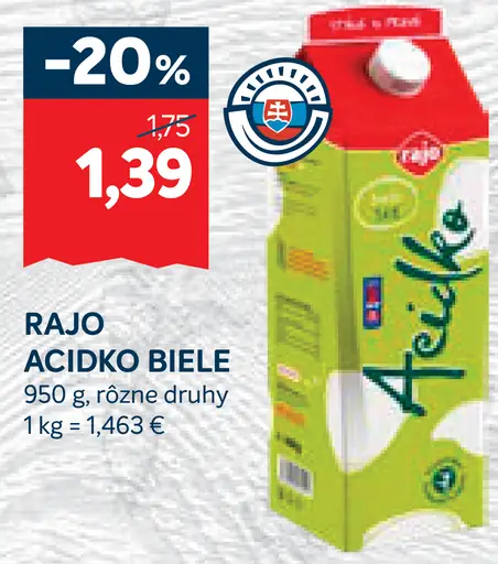 Rajo Ačidko biele