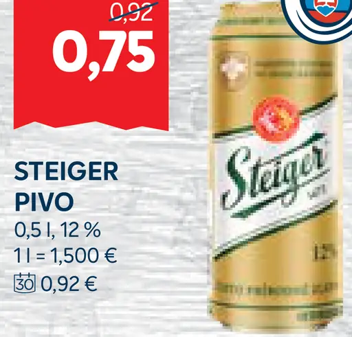 Steiger tmavé pivo plechovka