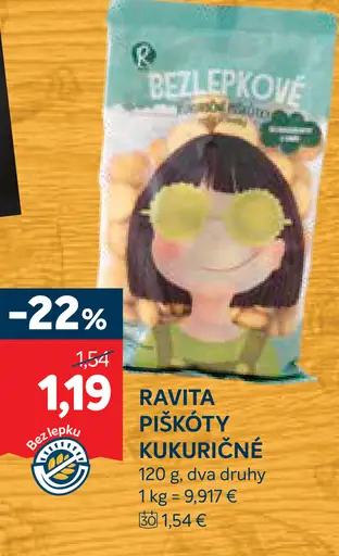 Ravita piškóty kukuričné
