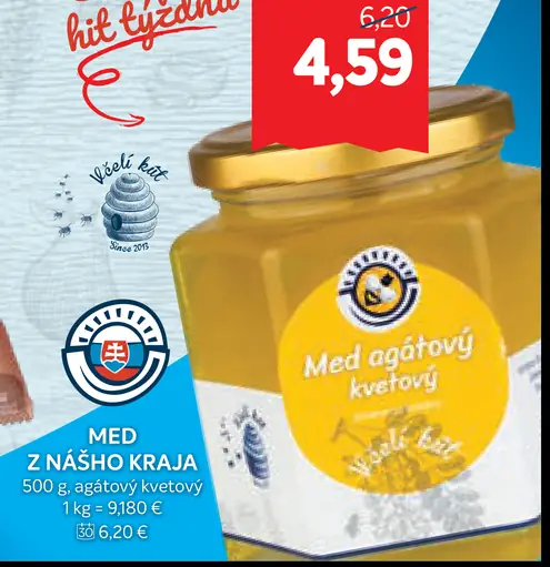 Med z nášho kraja agátový kvetový