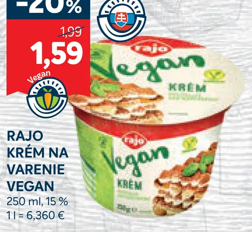Rajo krém na varenie Vegan