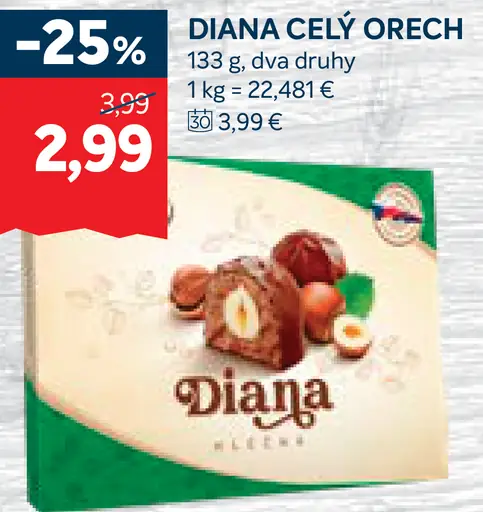 Diana celý orech