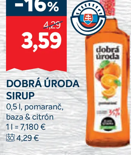 Dobrá úroda sirup