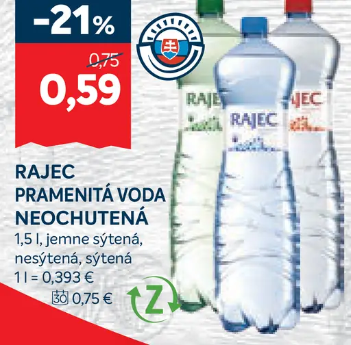 Rajec Pramenitá voda nesýtená