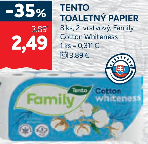 Tento toaletný papier Family Cotton Whiteness