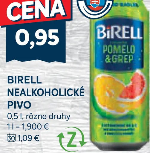 Birell Svetlý nealkoholické pivo plechovka