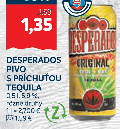 Desperados Pivo s príchuťou tequila plechovka