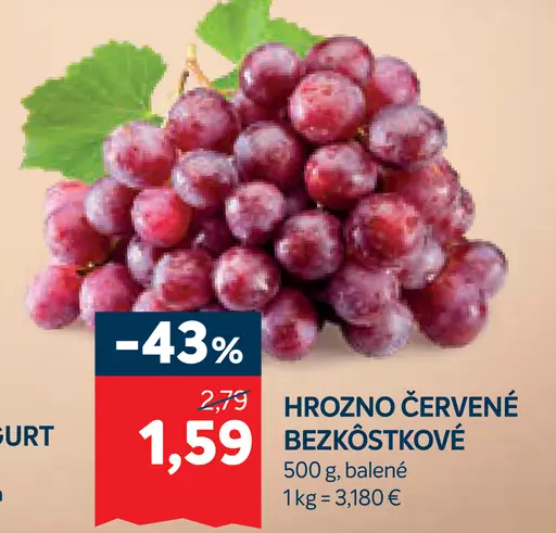 Hrozno Červené Bez Kôstkového