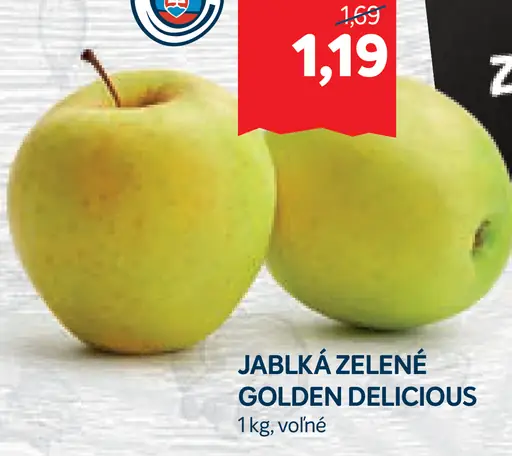 Jablká zelené Golden Delicious