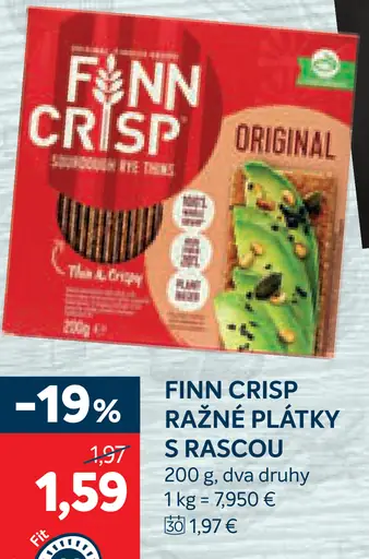 FINN CRISP Ražné plátky s rascou