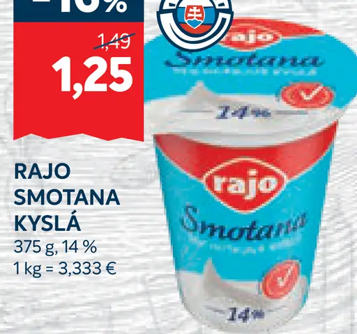 Rajo Smotana kyslá