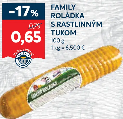 Family Roládka s Rastlinným Tukom