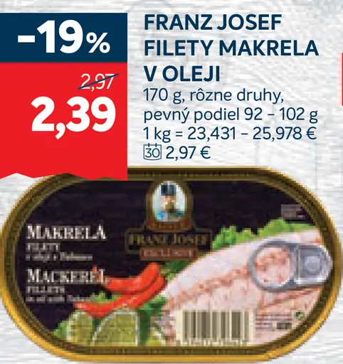 Franz Josef Filety Makrela v Oleji