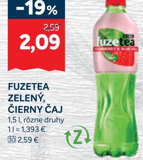Fuzetea Zelený čaj, Čierny čaj