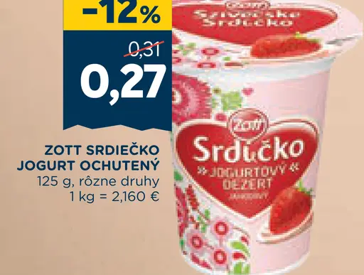 Zott Srdíčko Jogurt ochutený