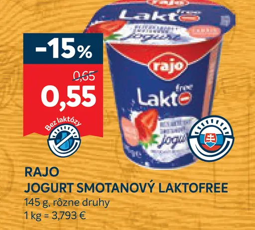 Rajo Smotanový jogurt laktofree