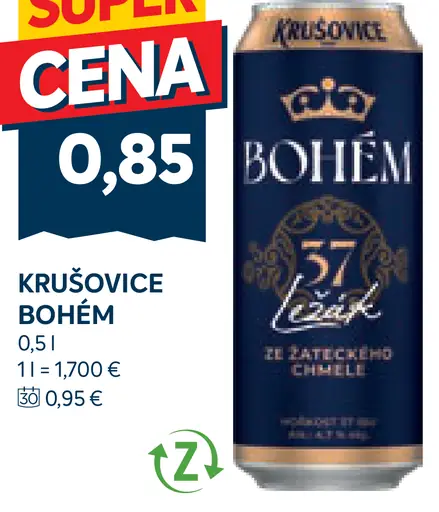 Krušovice Bohem plechovka