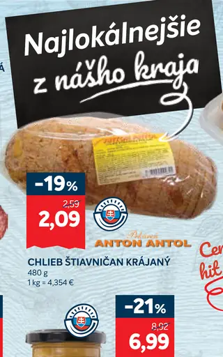 Anton Antol chlieb Štivanician krájaný