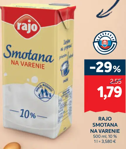 Rajo Smotana na varenie