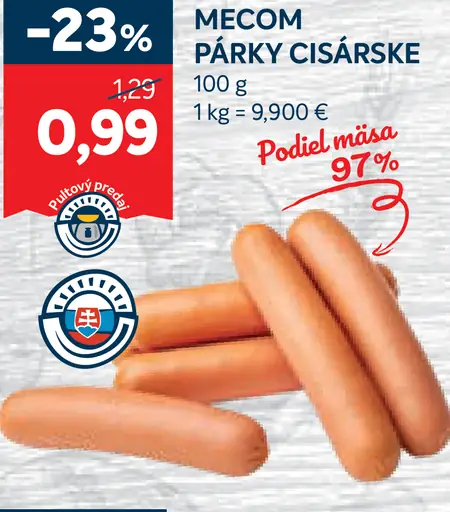 Mecom cisárske párky balené