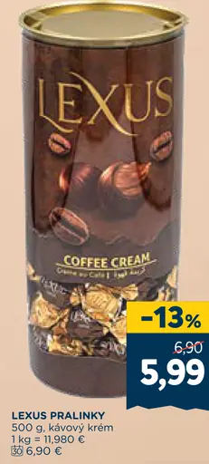 Lexusu pralinky kávový krém