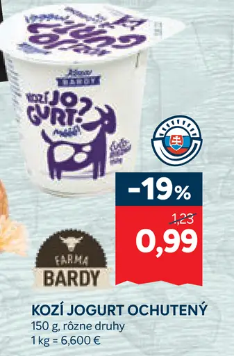 FARMA BARDY kozi jogurt ochutený