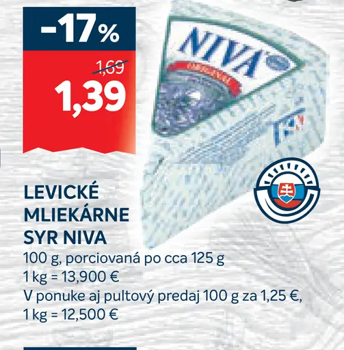 Leviceké Mliekárne Syr Niva
