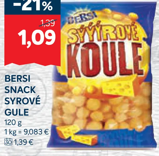 Bersi snack syrové gule