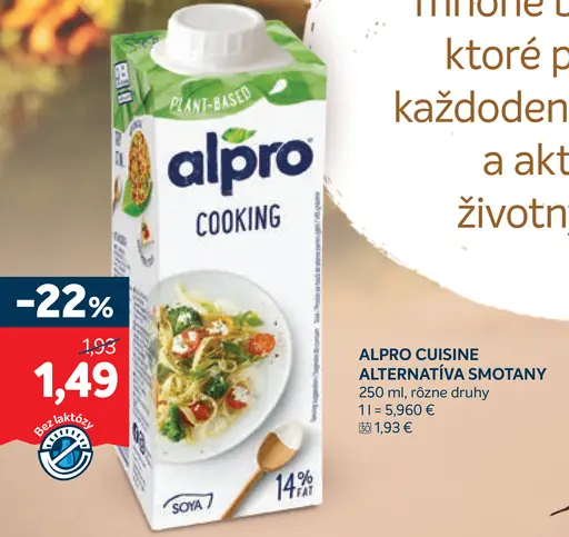 Alpro alternatíva smotany