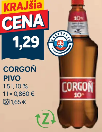 Corgoň pivo plechovka