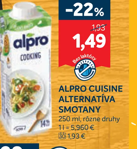 Alpro Cuisine Alternatíva Smotany