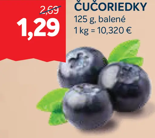 Čučoriedky balené