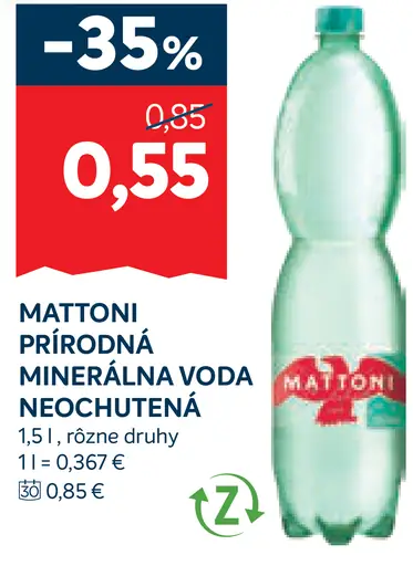 Mattoni Prírodná minerálna voda neperlivá