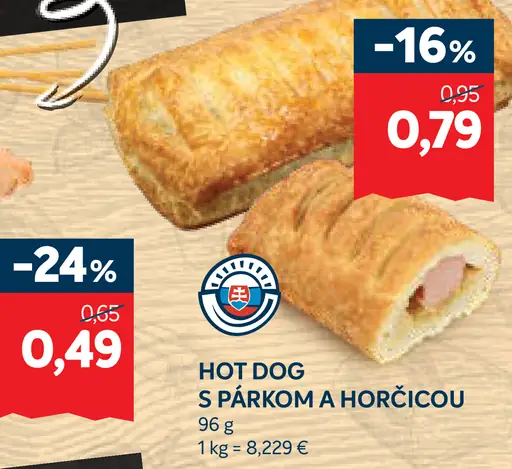 Hot dog s párkom a horčicou