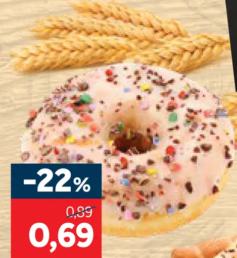 Donut biely s drvenými bonbónmi