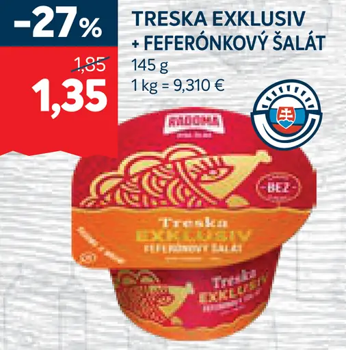 Radoma Treska Exklusiv + Feferónkový šalát