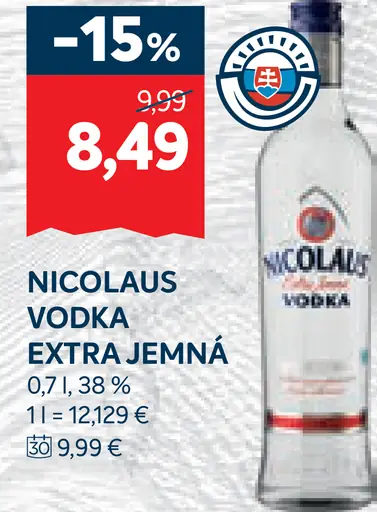 Nicolaus Extra Jemná Vodka