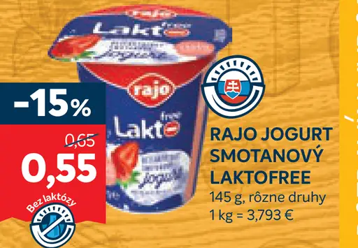 Rajo Smotanový jogurt laktofree