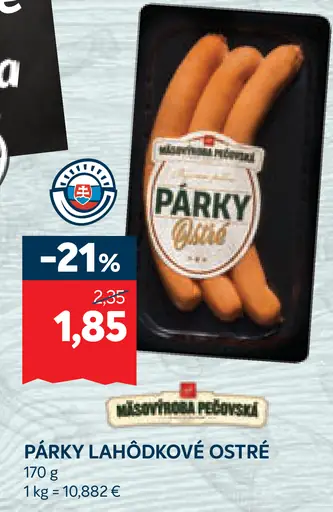 Párky lahôdkové ostré