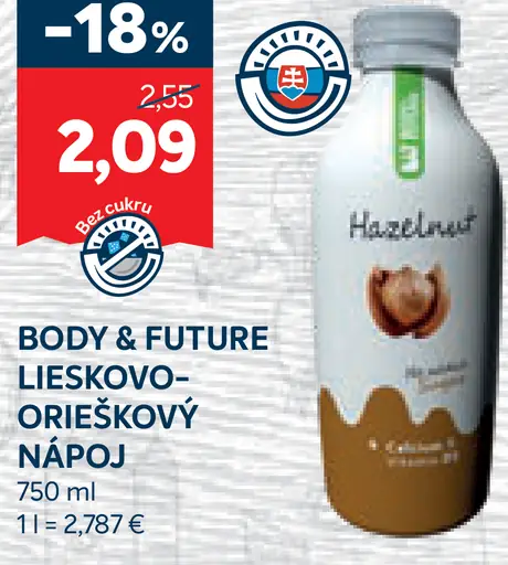 Body & Future Lieskovo-orieškový nápoj