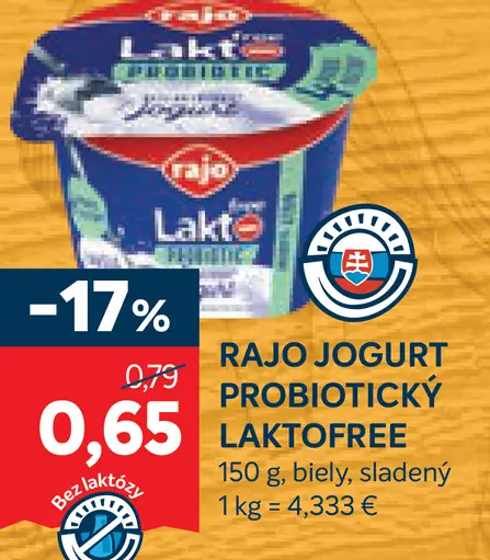 Rajo Jogurt probiotický laktofree