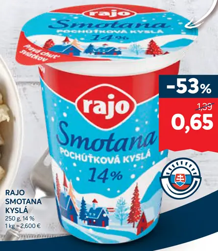 Rajo smotana pochúťková kyslá