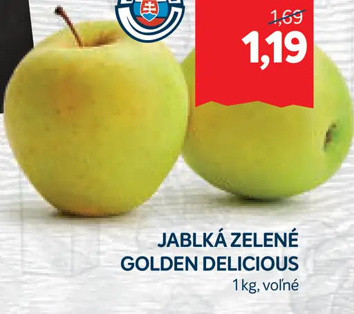 Jablká zelené Golden Delicious