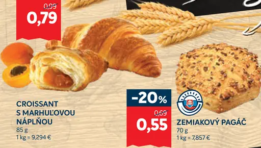 Croissant s marhuľovou náplňou