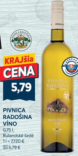 Pivnica Radošina víno