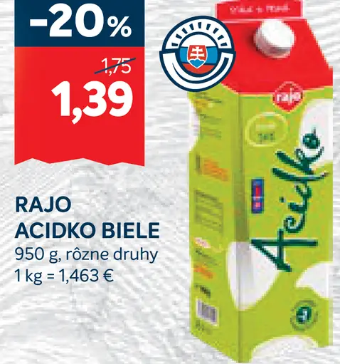 Rajo Ačidko biele