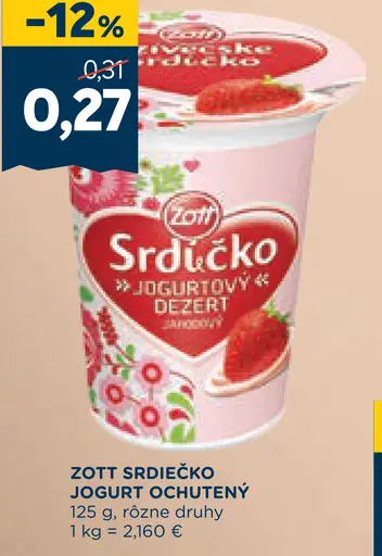 Zott Srdiečko Jogurt ochutený