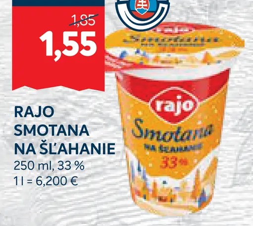 Rajo smotana na šľahanie