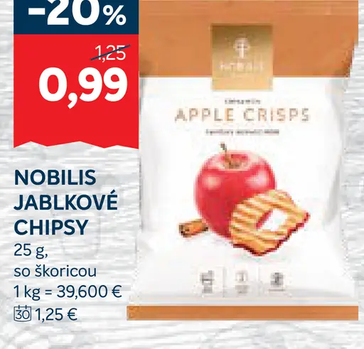 Nobilis jablkové chipsy so škoricou